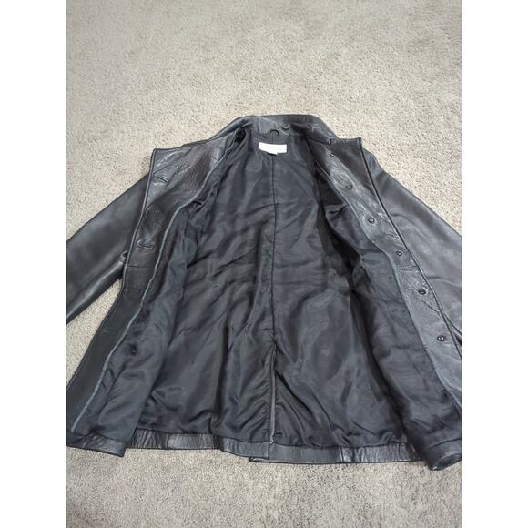 Women's Calvin Klein Genuine Leather Jacket size Large fast shipping - Picture 3 of 5